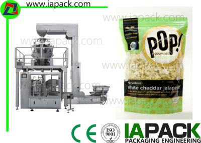 China Popcorn Premade Pouch Filling Sealing Machine With Multi Head Scale for sale