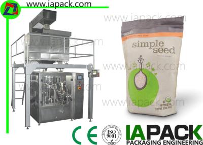 China Rotary Seed Granule Packing Machine Vibrating Feeder With Zipper Pouch for sale