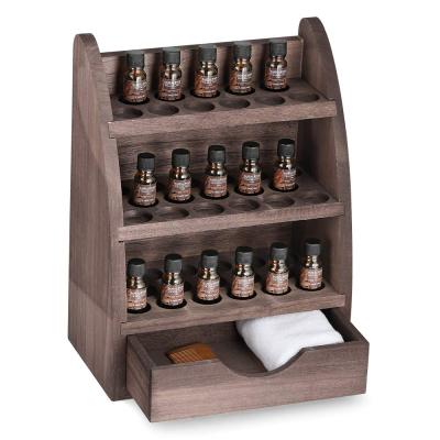 China Wholesale Wooden 3-Layer Detachable Elegant Viable Drawer Design Essential Oil Display Rack Essential Oil Display Stand for sale