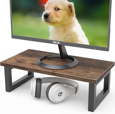 China Hot-selling Minimalist Wooden Computer Laptop Computer Plastic Monitor Holder Desktop Stand for sale