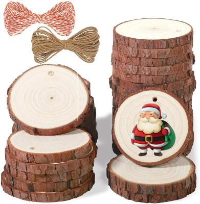 China China Christmas Decoration Craft Unpolished Wood DIY Kit Perforated Wood Chip Jewelry Craft Toy for sale