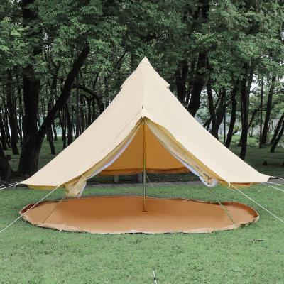 China Playdo luxury safari tent camping 3m 4m 5m 6m 7m outdoor canvas glamping straight tie type bell tent for sale