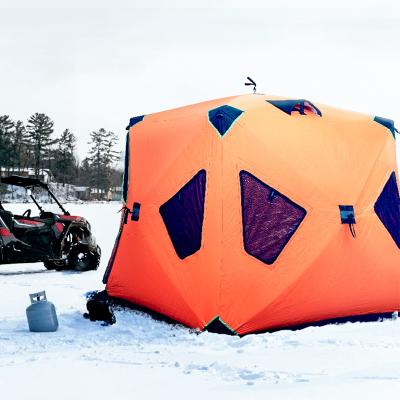 China Straight Bracing Type Ice Fishing Tent Clam Roof Ice Fishing Winter Tent 2-3 People for sale