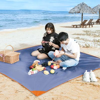 China 210T Ripstop Polyester Outdoor Sand Picnic Blanket Folding Mat For Recycled Beach Mat for sale