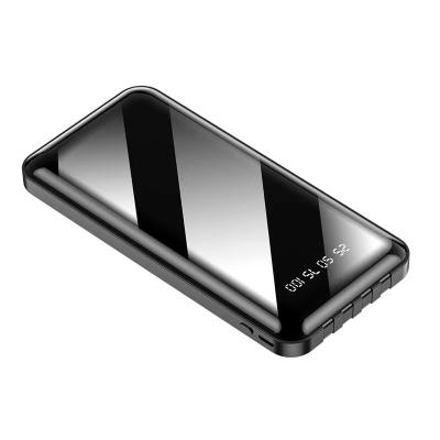 China Easy Carry Newest Mirror Surface Ultra-Large Fast Charging Powerbank Capacity with Cable 20000mAh Cell Phone Charging Power Bank for sale