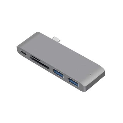 China Mobile Devices .desk Computer Type C 5 IN 1 Hub USB-C to Type-C USB 3.0 /PD Charge/SD /TF Card Reader Adapter Docking Station for sale