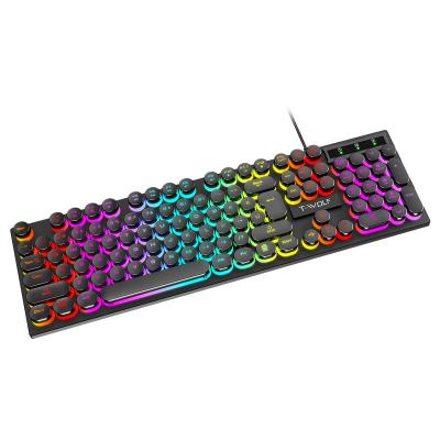 China High Quality Palm Rest Color LED Wired Custom USB Keyboard RGB Gaming Desktop Keyboard for sale