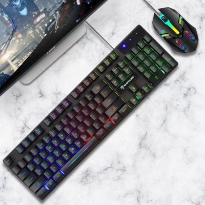 China Wholesale J-37 Waterproof Spanish Luminous Key Set Illuminated Spanish Keyboard Mouse Game Set Spanish for sale