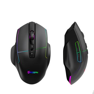 China Type-C Silent Ergonomic Gaming Mouse 2.4G/BT5.2/BT3.0 Comfortable RGB Custom Radio Game Rechargeable Mouse 8 Button for sale