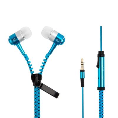 China Comfortable Wearing Type C Zipper In-Ear Subwoofer Metal Earbuds Earphone Metal Band Stereo Microphone Zipper And Volume Earphone For Smartphone for sale