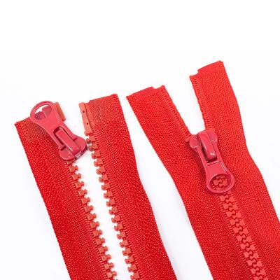 China Factory Price Factory Price Resin #5 Custom Made Single Zippers Slider Open Zippers For Down Jacket Long Chain Zippers for sale