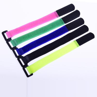 China Reusable Plastic Colorful Adjustable Nylon Magic Packing Hook-and-Loop Price 20CM Factori Tape Line Cable Tie Band for sale