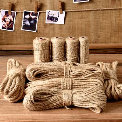 China 8mm 10mm DIY Jute Rope Best Arts Crafts Gift 12mm Durable Natural Recyclable DIY Packing Rope For Christmas Hemp Rope for sale