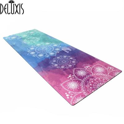 China Non-Toxic Fashion Soft Durable Suede Yoga Mat With Logo Printing for sale