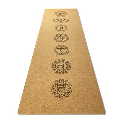 China Custom Durable High Quality Private Label Natural Cork Rubber Yoga Mat for sale