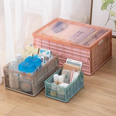 China Durable Plastic Folding Bin Storage Household Storage Box For Clothes Toys Sundries Books for sale