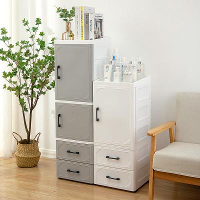 China Clothes Toys Storage Cabinet Kitchen Bedroom Storage Dresser Plastic Cabinet with Drawers for Clothes Toys Sundries for sale