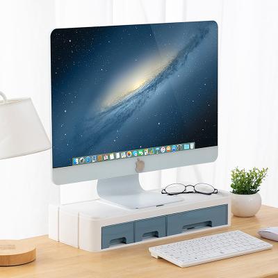 China Multi-functional Plastic Stackable Storage Drawers Desk Computer Monitor Stand Riser With Storage Drawers for sale