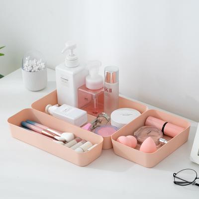 China Sustainable Makeup Multi Function Sundries Organizer Plastic Boxed Storage Organizer Rotating Makeup Organizer for sale