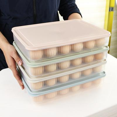 China 24 Grids High Quality Stackable Plastic Eggs Sustainable Tray Holder With Lid Plastic Containers For Food for sale