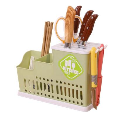 China Viable Multifunctional Plastic Kitchen Organizer Cutlery Storage Holder PP Chopstick And Spoon Rack for sale