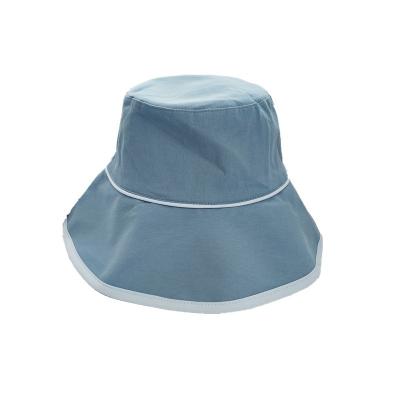 China High Quality Solid Color Foldable Cotton Plain Big Brim Bucket Hat Custom Made for sale