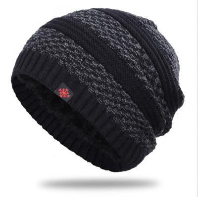 China Jacquard SEAL JOINT winter hat knitted beanies with embroidery in 100% acrylic for cold weather for sale