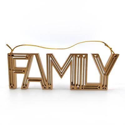 China China Gold Laser Letter Wooden Wall Hanging Letters Home Decor Wood for sale