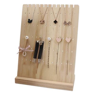 China Eco-friendly Wooden Ear Studs Storage Box Holder Ear Studs Show Storage Necklace Display Rack Jewelry Rack for sale