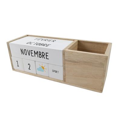 China Table Calendar China Manufacturer Wooden Calendar Block With Painting for sale