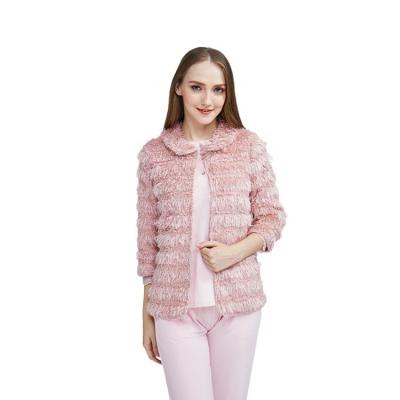 China High quality lightweight luxury comfort and leisure QUICK DRY lace fur women short pajamas 3pcs sets for sale