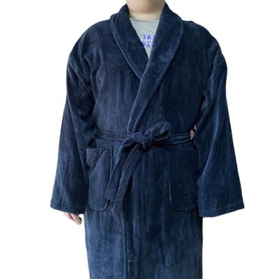 China Soft Terry Hotel Cotton Bathrobe Men's Sleepwear V-Neckline Thermal Male Mens Bathrobes Sleepwear for sale