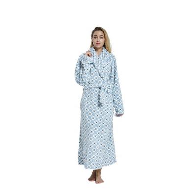 China Sale QUICK DRY Super Soft Thermal Long Sleeve Lapel Soft Fleece Women Long Bathrobe for sale