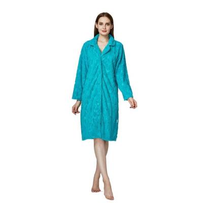 China Women Latest Design Blue Unique Design QUICK DRY Stylish Loose Comfortable Bathrobe for sale