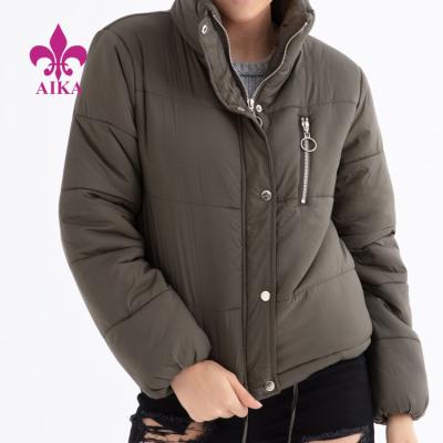 China Custom Anti-Wrinkle Stripper Padded 100% European Polyester Backing Neck Down Jacket Women's Down Coat for sale