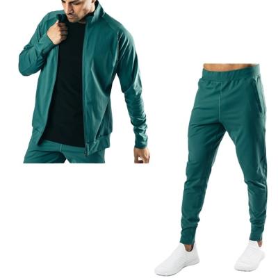 China Wholesale High Quality Breathable Polyester Velvet Running Jogging Sets Men's Sports Wear 2 Pieces Zip Up Blank Single Tracksuit For Printing for sale