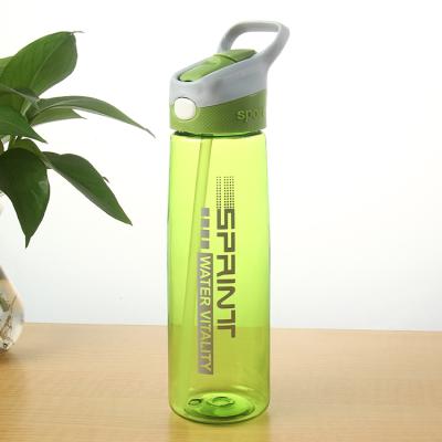 China Customized Sustainable Food Grade Tritan Flip Straw Sport Plastic Water Bottle With Handle for sale