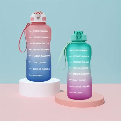 China Viable Amazon Hot Sellers Gradient Color Large Capacity 2L Plastic Water Bottle for sale