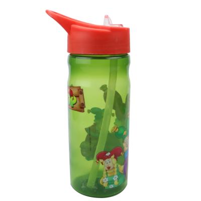 China Sustainable Designs Shore Desert Life Kids Water Bottle 16oz With Straw And Made Of Plastic Leakproof Design For Travel for sale