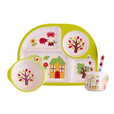 China Minimalist Eco - Friendly Bamboo Fiber Dinner Kids Eating Dish Dinnerware Sets for sale