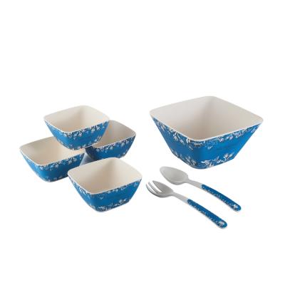 China Sustainable Household Custom Design Eco Friendly Bamboo Fiber Salad Bowl Set for sale