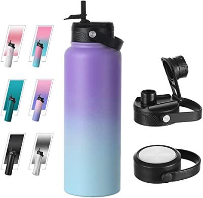 China Sustainable 1000ML Double Wall Custom Vacuum Insulated Stainless Steel Water Bottles With Lid for sale