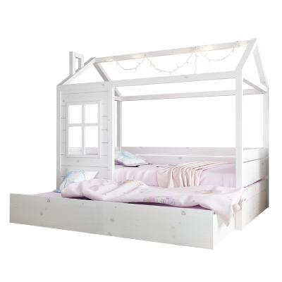 China Modern Nordic Children's Girl's Small Solid Wood Single Princess Cartoon Bed Treehouse Bed With Guardrail INS Bedroom Small Bed for sale