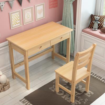 China Special Economical Bedroom Modern Home Pine Student Computer Desk Solid Wood Writing Study Table With Drawers for sale