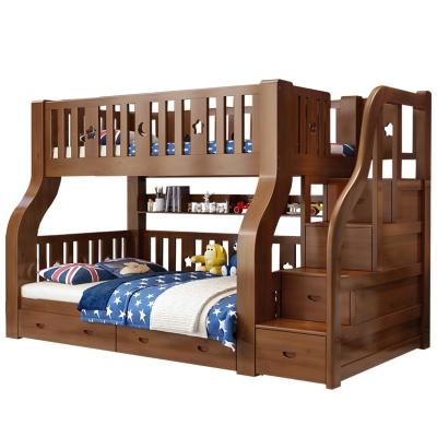 China Storage Boy Bed Furniture Children Adult Twin Kids Wooden Bunk Bed With Stairs for sale