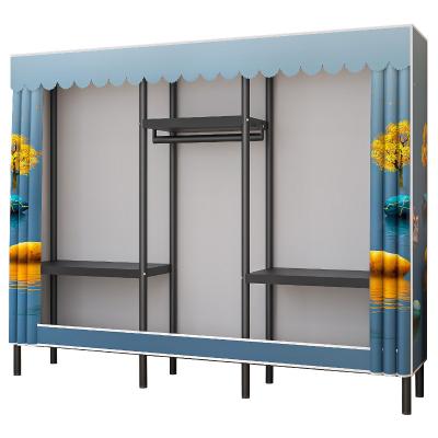 China (Other) adjustable single piece rental steel pipe thickened reinforcement all steel sight strong and durable all steel fabric wardrobe for sale