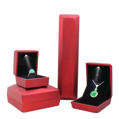 China Direct Selling Jewelry Packaging Display Light UP Custom Logo LED Ring Jewelry Box for sale