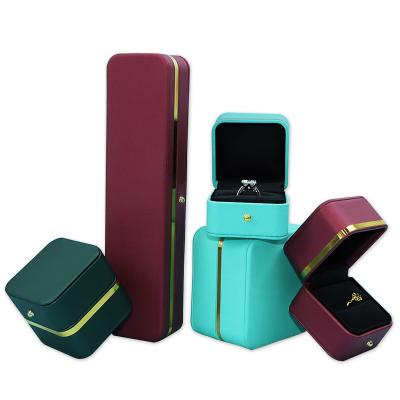 China Jewelry Display Factory Supplier Fast Delivery Organizer Layered Red Leather Cute Packaging Jewelry Box for sale