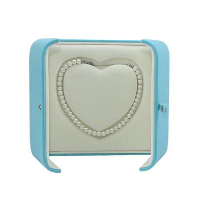 China Blue Eco-Friendly Packaging Box Necklace Jewelry Box With Logo Flannel Iron Box for sale