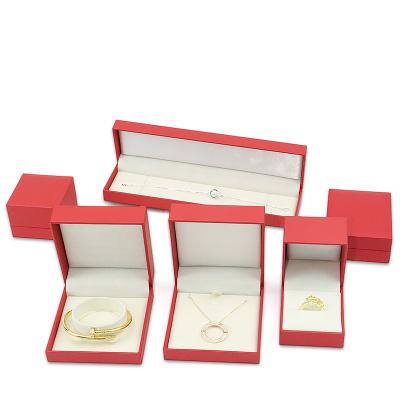 China Jewelry Display Bracelet Bangle Box Luxury Red Jewelry Box Packaging Ring Necklace Pendant Custom Paper Material CP Customized Paper Packaging for sale